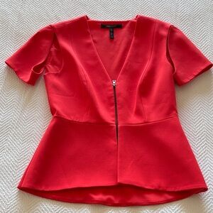 BCBGMaxAzria Vivid Red Peplum Jacket